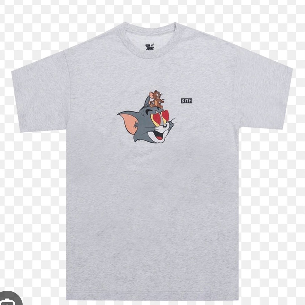 Kith Gray Tom and Jerry Heart Eyes Graphic Tee Men’s Large Heather Gray